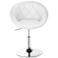 thumbnail image 1 of Patiojoy Modern Swivel Bar Stools Height Adjustable Round Tufted Back Accent Chair White, 1 of 10