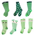 thumbnail image 4 of Outfmvch Chaussettes Mi-Mollet, Chaussettes Rayées Femmes Chaussettes à Volants Femmes Bas Coton Bas Rayés Longs Bas Coton Rétro Chaussettes Tube Femmes Taille Unique, 4 of 4