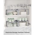thumbnail image 3 of SONGMICS Cabinet Shelf Organizers, Spice Racks, Shelf Riser, Stackable, Expandable, Set of 4 Metal Kitchen Counter Shelves, Silver, 3 of 6