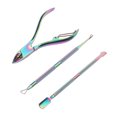 thumbnail image 4 of Cuticle Scraper, Multifunctional Nail Care Portable Stainless Steel Cuticle Trimmer Set  for Fingernails, 4 of 7