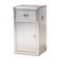 thumbnail image 1 of Bowery Hill Armoire de Rangement d'Accent en Métal de Style Mi-Siècle à 1 Porte, Argent, 1 of 11