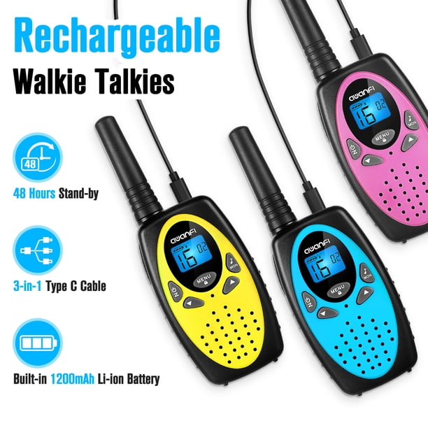 AWANFI Walkie Talkies for Kids Adults, Rechargeable Long Range Two