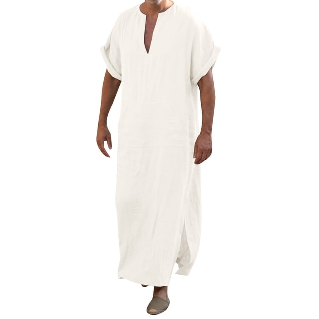 Ketyyh-chn99 Shirt T - pour Homme Mode Hommes Décontracté Mode Coton Col en V Manches Courtes Robe Veste Blanc, TG