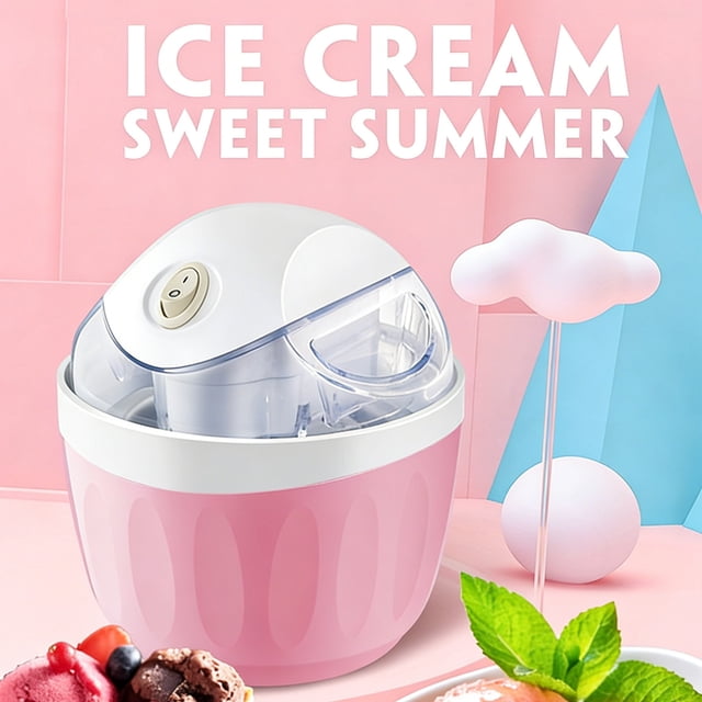 Dvkptbk ice machine Upgraded Small Home Mini Ice Cream Maker with Lid Mini Ice Cream Maker 1QT 15-Min Fast Yogurt Sorbet Maker Homemade
