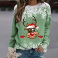 thumbnail image 4 of Femmes Pulls- Pull Drop Épaule Col Rond Manches Longues Noël Tricot Sweat-Shirts Floraux Décontractés Tops pour Automne/printemps/hiver Rouge L, 4 of 7