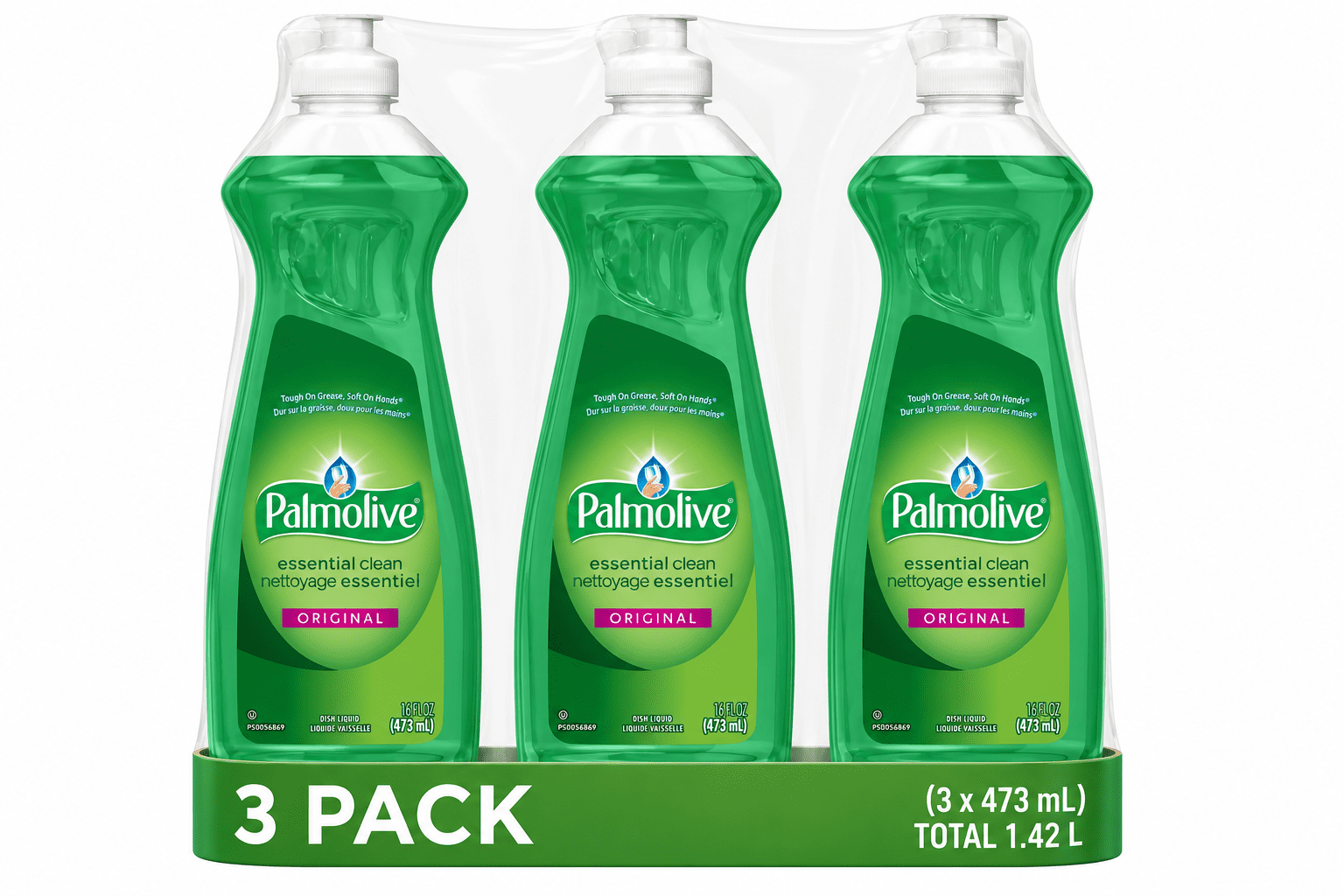 Palmolive Essential Clean Liquid Dish Soap, Original Scent - 473 ml(PACK OF 3)