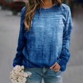 thumbnail image 2 of Ketyyh-chn99 Chemise à Manches Longues Femme Dames Blouse Ample à Manches Longues Col Rond Tunique Ligne A Blouse Bleu,m, 2 of 2