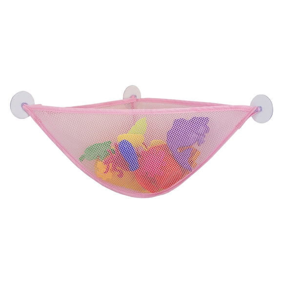 TIELUTT Bath Toy Organizer with 3 Strong Hooked Suction Cups Mesh Net Bathroom Rugs Non Bathroom Storage Paper Towel Holder Bathroom Organizer Bathroom for Wall