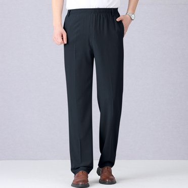 Weiqiqre Pantalon Habillé pour Homme Couleur Unie Extensible Confort Coupe Classique Jambe Droite Pantalon Habillé (Tailles Régulières et Grandes et Longues), Taille 2TG