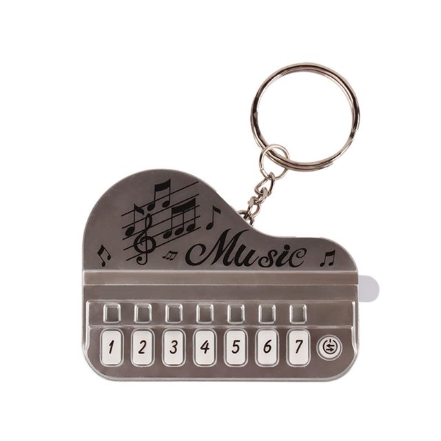 LYMAYTER Electronic Keyboard Keychain Pendant Mini Electronic Piano Shape Keychain Pendant - 8 Keys, Light MUS-CYYLic, Funny Gift