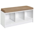 thumbnail image 1 of ClosetMaid Banc de Rangement à 3 Cubes avec Coussin de Siège, Blanc/tan, 1 of 11