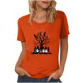 thumbnail image 1 of Dadaria Chemise Orange pour Femmes Hauts T-Shirt à Manches Courtes Col Ras du Cou Tee Matières Chandail d'Été Blouses S, 1 of 5