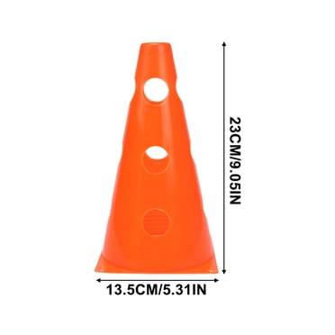 fheaev Seau de 23 cm Football Basketball Entraînement Crème Glacée Conique avec Trou Obstacle Multifonction 9 Pouces