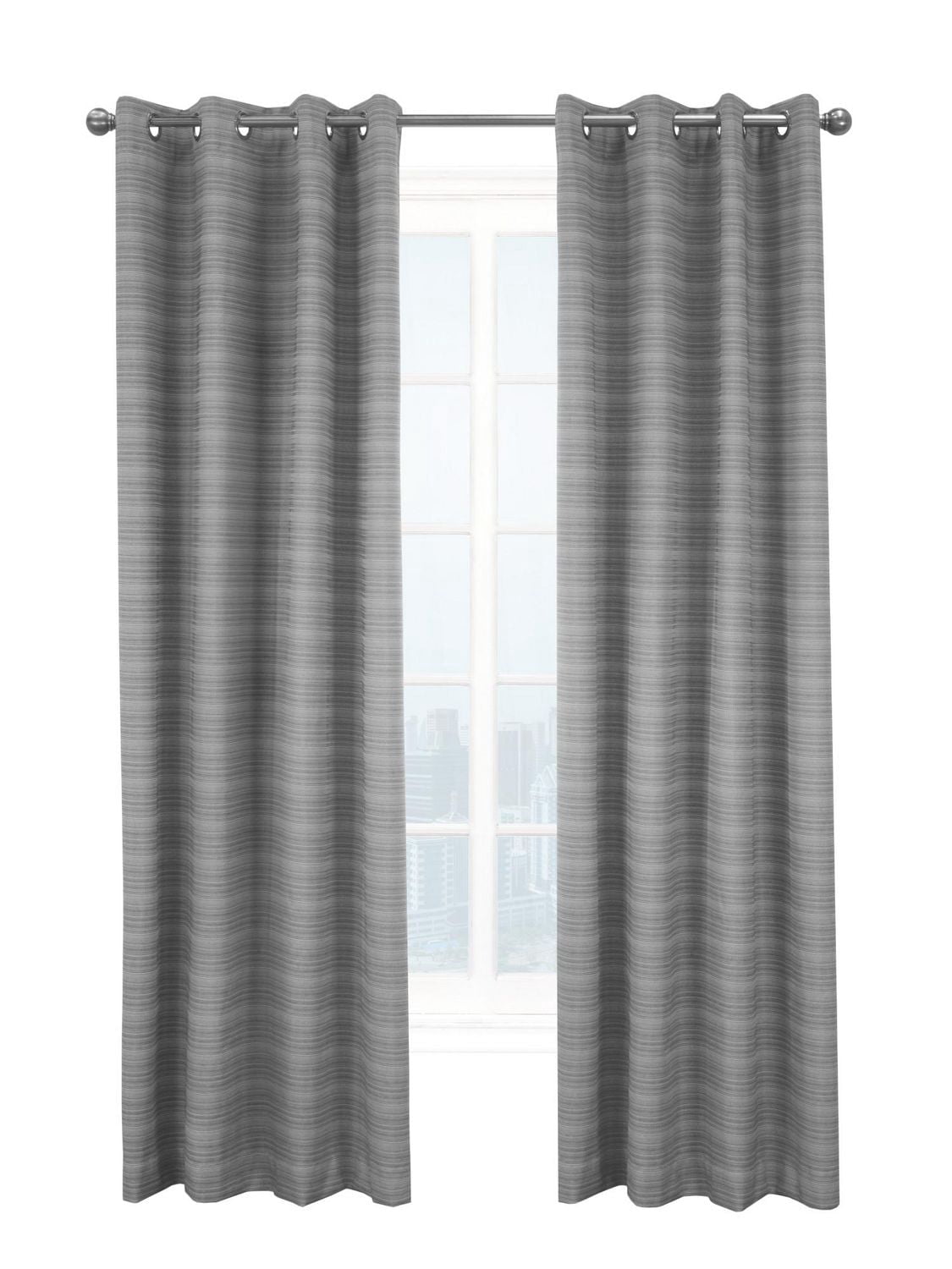 Loft Living Morice, panneau de rideau à oeillets texturé, 100% occultant 52" x 63", gris