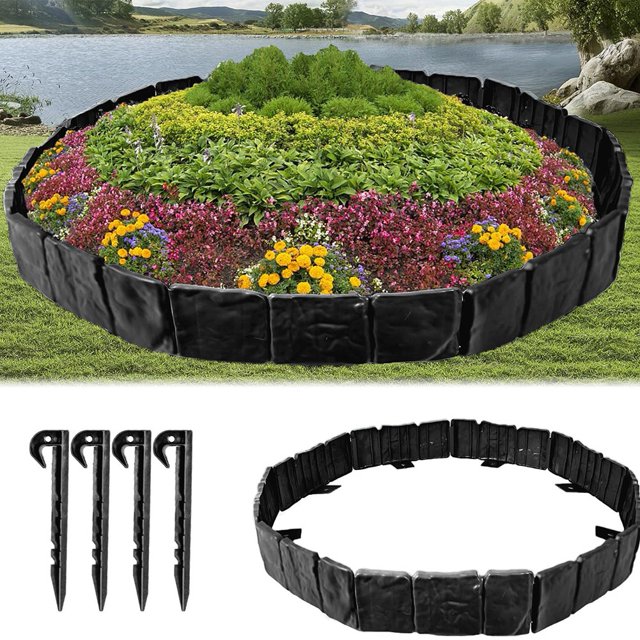 Bgsha Garden Lawn Edging Border With Strong Securing Pegs for Decor Garden Lawn