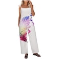 thumbnail image 1 of XZNGL Womens Rompers and Jumpsuits for Summer Women Ladies Printed Summer Sleeveless Backless Loose Long Playsuits Rompers Jumpsuit, 1 of 1