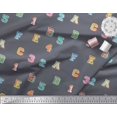thumbnail image 2 of Soimoi Cotton Voile Fabric Numbers & Alphabets Text Printed Fabric 1 Yard 56 Inch Wide, 2 of 3