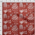 thumbnail image 4 of oneOone Velvet Red Fabric Asian Floral Block Sewing Craft Project Fabric Prints by Yard 58 Inche Wide-9143, 4 of 4