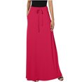 thumbnail image 1 of FAIWAD Women's Elastic High Waisted Maxi Skirt Drawstring Loose Casual Basic A-Line Skirts with Pockets, 1 of 7