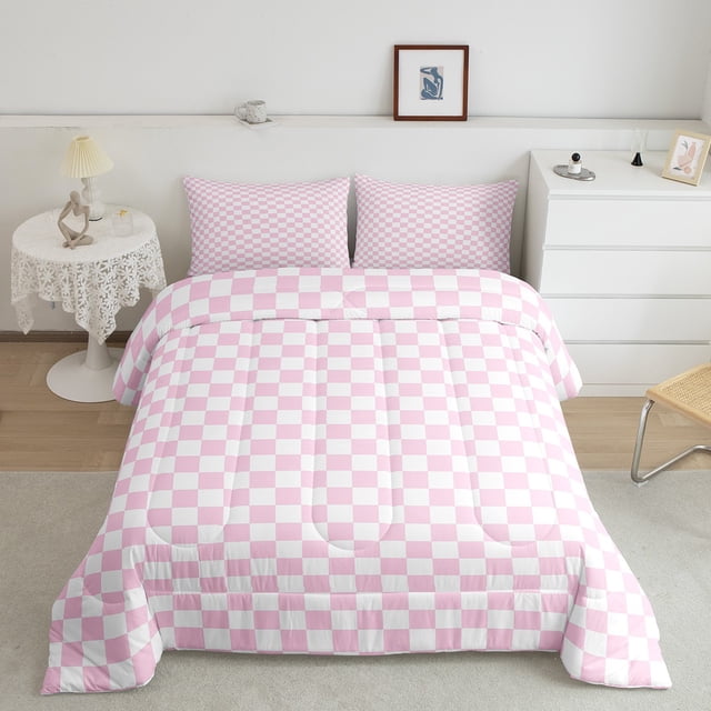 Erosebridal Plaid Buffalo Bedding Twin Comforter Set, Checkered Down Comforter, Rectangle Room Decor, Reversible 2-Piece