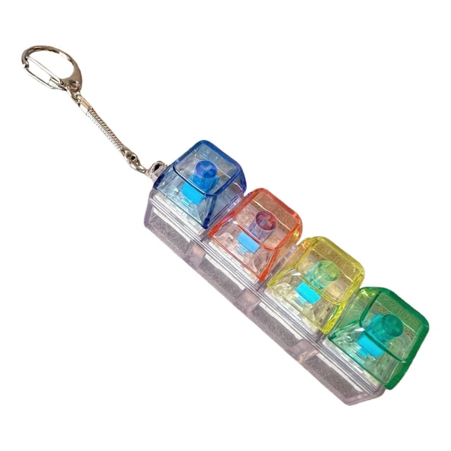 Keyboard Fidget Toy for Adults, Fidget Clicker Decompression Fidget Keychain Stress Relief Presents for Adult to Relief Stress Pass The Time, 1 Pcs, 3.0x0.78x1.0"(C)