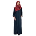 thumbnail image 1 of Bimba Vêtements Islamiques pour Femmes Longue Robe de Prière Maxi avec Hijab Imprimé Abaya en Rayonne Robe Musulmane à Boutons devant, 1 of 7