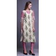 thumbnail image 3 of Bimba Kurti Droite en Rayonne Slub à Manches 3/4 Tunique Imprimée Haut Vêtements d'Été, 3 of 6
