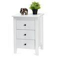 thumbnail image 1 of Patiojoy Table de Chevet Meuble de Salon avec 3 Tiroirs Blanc, 1 of 8