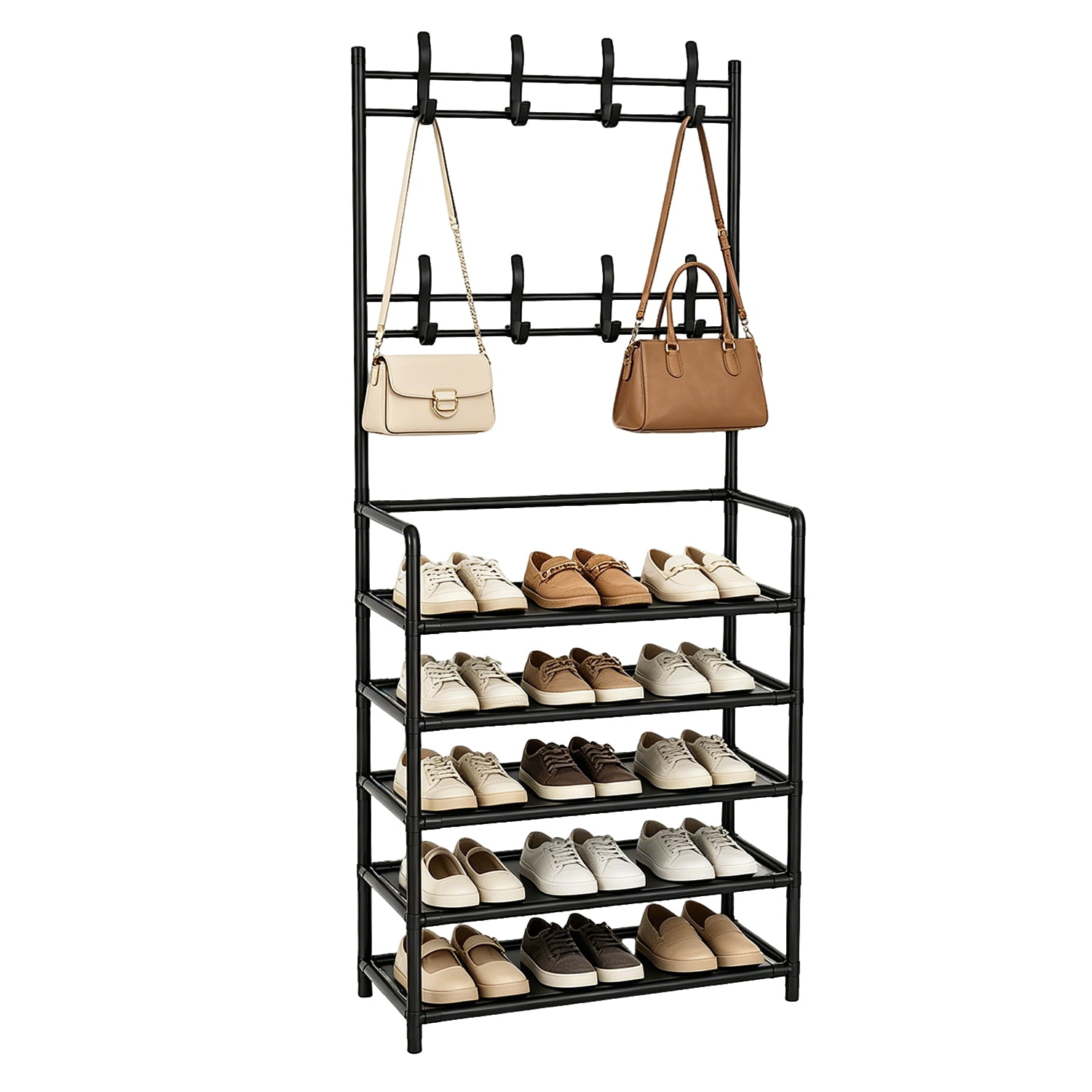 Clothes Rack Storage 5 Layers Clothes Rack With Shoe Rack, Clothes Rack With Shoe Cabinet,23 ...