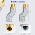 thumbnail image 4 of Tuyau de Transfert de Carburant 3/4 Pouces Pivotant, 2 Pcs Connecteur de Tuyau de Carburant à Rotation 360 Degrés avec Filetage Mâle et Femelle 3/4 Pieds', Buse de Carburant Multi-Plan pour Système de Pompe de Tuyau de Transfert de Carburant, Alliage de Zinc, 4 of 6