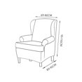 thumbnail image 2 of 2-Piece Wing Back Armchair Covers Wing Sofa Slipcovers Replacement Deep Grey, 2 of 8
