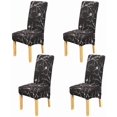 thumbnail image 1 of Large Size High Back Thicker Plush Dining Chair Covers Set of 6, Elastic Kitchen Chair Slipcovers Removable Nonslip for Hotel Dining Room Ceremony Banquet Wedding Party, 1 of 11