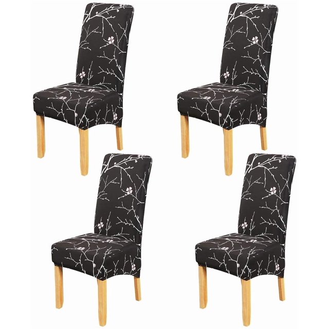 Large Size High Back Thicker Plush Dining Chair Covers Set of 6, Elastic Kitchen Chair Slipcovers Removable Nonslip for Hotel Dining Room Ceremony Banquet Wedding Party