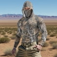 thumbnail image 2 of Chandail à Capuchon Rafraîchissant pour Hommes Unisexe à Imprimé Camouflage, Couvre-Visage et Protection Solaire UPF, Haut à Manches Longues Coupe Raglan avec Tissu Ultraléger Qui Évacue l'Humidité, Capuche Ajustable pour Aventures d'Été Style Décontracté Sportif, 2 of 9