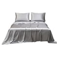 thumbnail image 3 of Parure de Lit en Satin Mat Doux et Uni, Idéale pour L'Hôtel - Taie D'Oreiller en Polyester, Literie Respirante pour un Sommeil, Gris, JKODE, 3 of 9