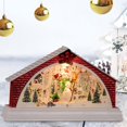 thumbnail image 1 of mmirethe Resin Christmas Scene Snow House LED Desktop Set Village Decoration Snowman 1Set, 1 of 6