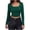 Green, variant on Timegard Ribbed Tops for Women Scoop Neck Cropped Slim Fitting Blouse Fall Casual Comfy Long Sleeve Tops
