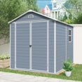 thumbnail image 1 of Remise de Rangement Extérieure en Résine 6 X 8 Pi - Gris, Rangement d'Outils pour Patio, Jardin et Cour / Remise Durable, Verrouillable avec Coussinet, Résistante aux Intempéries avec Fenêtres Latérales et Ventilation, 1 of 8
