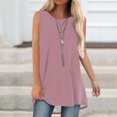 thumbnail image 2 of Timegard Débardeurs Longs pour Femmes Col Rond Sans Manches Couleur Unie Décontracté Ample Haut T-Shirts Basiques Blouse, 2 of 6