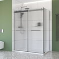 thumbnail image 1 of 48" x 36" Chrome Corner Sliding Shower Kit – Frameless Double Bypass Doors with 6 mm Fluted Tempered Glass, Left‑Hand Installation & SMC Base, 1 of 1