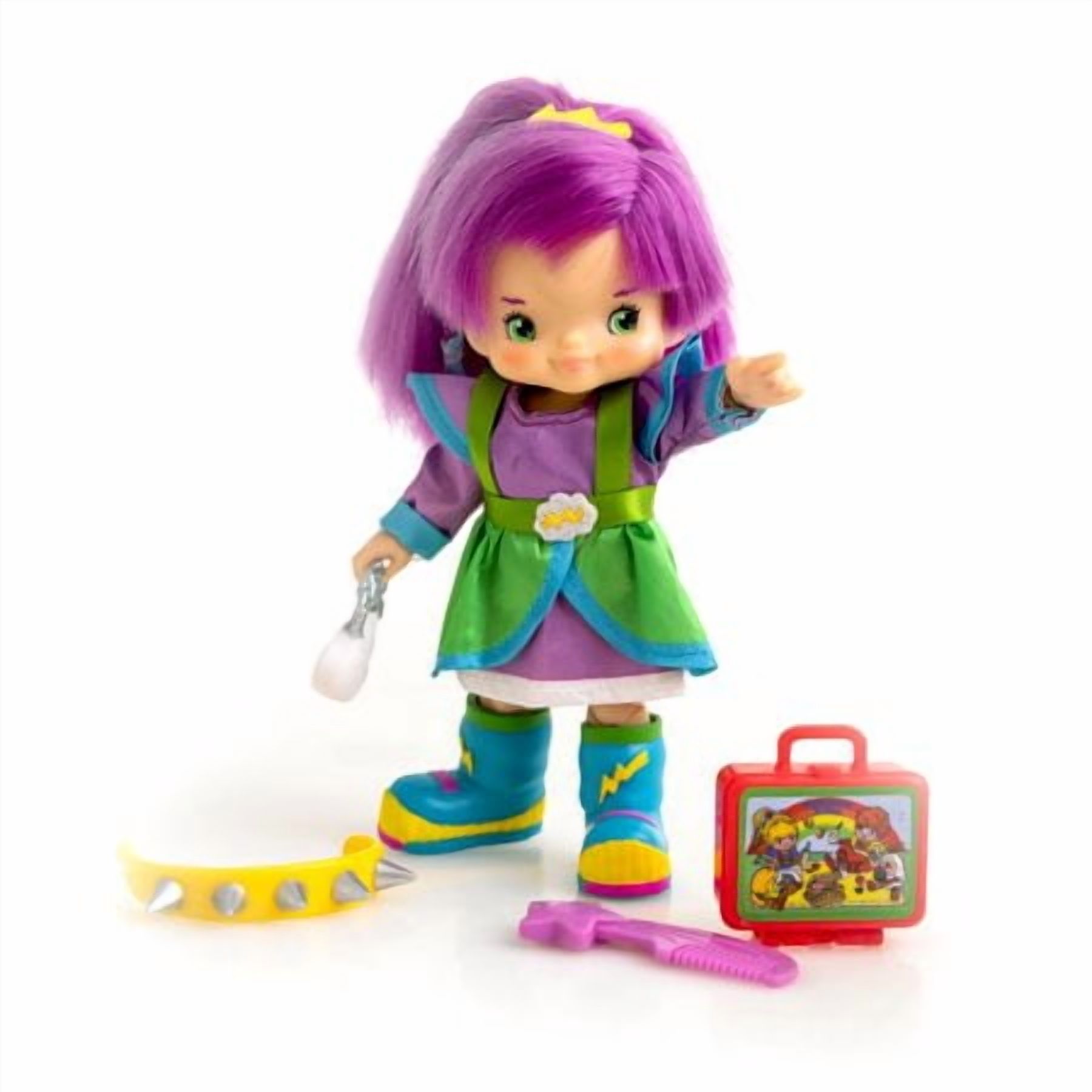 TLS Jouet Rainbow Brite Stormy Poupée Mannequin Articulée de 5,5 Po avec 4 Accessoires de Révélation Surprise