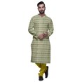 thumbnail image 4 of Atasi Kurta Pyjama de Fête pour Hommes Col Mandarin Manches Longues Kurta Pyjama Ethnique, 4 of 5