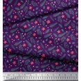 thumbnail image 2 of Soimoi Purple polyester Georgette Fabric Floral & Leaves Decor Fabric Printed Yard 42 Inch Wide, 2 of 3