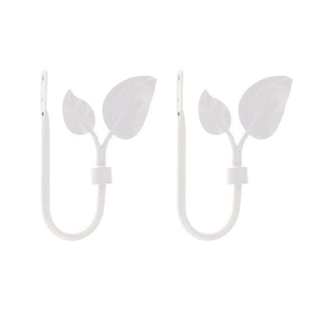 jifeng Leaf Curtain Hook Window Drapery Tieback Hanger for Home Decoration - White,