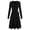 Black, variant on Lenpel Women's Long Sleeve Dress Crossover V Neck Ribbed Knit Flowy A-Line Casual Dresses Knee Length Sweater Dresses with Belt(Green,Large)