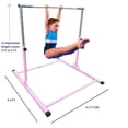 thumbnail image 1 of ToyKraft Barre de Gymnastique Hauteur Réglable 3 à 5 Pi Barre Kip Barre Horizontale Entraînement Junior Gymnastique Barre d'Entraînement Extensible Rose, 1 of 8