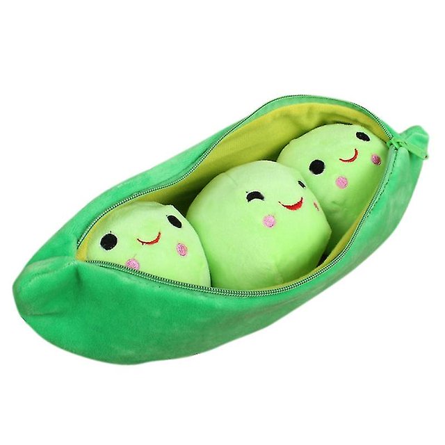 Jouets en Peluche de Haricots Verts pour Bébé avec Sac Jouets en Peluche Rembourrés