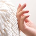 thumbnail image 4 of 2 Pack Fuzzy Ball Towel White and Gray Fast Drying Handball Absorbent Soft Towel for Kitchen Hand Towels for Bathroom Decorative Set Chenille Hanging Hand Towels, 4 of 9