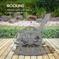 thumbnail image 4 of Patio Wooden Rocking Chair, Wagon Outdoor Rocker Chair, Grey, 4 of 10