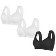 thumbnail image 1 of LOVZFMLL 3 Pack Plus Size Bras for Women Solid Color Comfort Soft Push Up Bra No Underwire Full Coverage Front Closure Everyday Bralettes B 5XL, 1 of 2